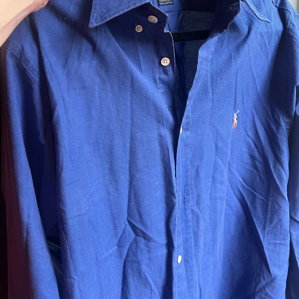 Ralph Lauren Men's Classic Blue Button Down Shirt